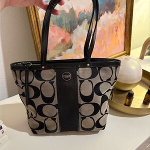 COACH Black and Tan Women's Tote Bag